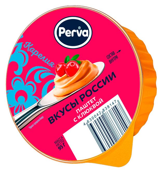 Паштет Perva с клюквой и индюшиной печенью, 95 г