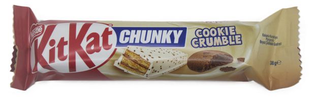 Батончик шоколадный KitKat Chunky Cookie хрустящая вафля в белом шоколаде с кусочками печенья Турция, 38 г