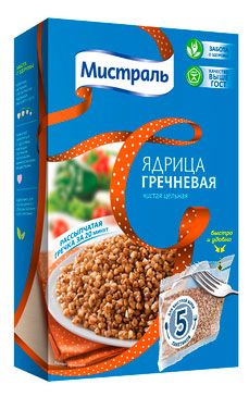 Крупа гречневая Мистраль ядрица в пакетах для варки 5х80 г 124₽