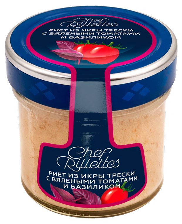 Риет Путина из икры трески с вялеными томатами и базиликом 100г 165₽