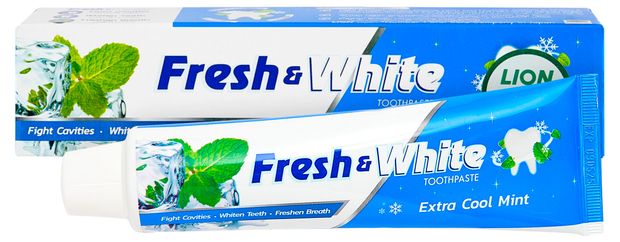 Зубная паста Lion Fresh&amp;White отбеливающая супер прохладная мята Таиланд, 160 г