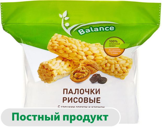 Палочки рисовые Lope-Lope с грецким орехом изюмом и медом постные без дрожжей 90 г 75₽