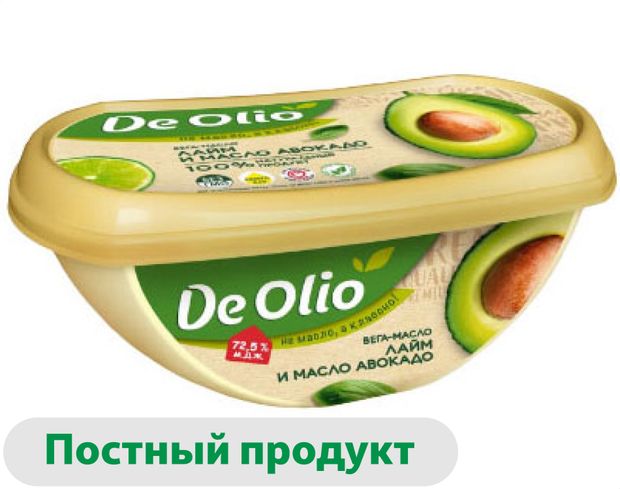 Крем на растительных маслах De Olio Vegan Вегамасло лайм и масло авокадо 72,5%, 220 г