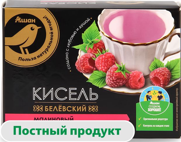 Кисель АШАН Золотая птица белевский малиновый, 150 г