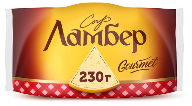 Сыр полутвердый Гурмэ Ламбер кусок 55 БЗМЖ 230 г 390₽