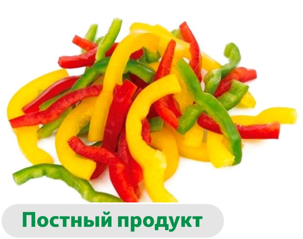 Овощная смесь Перец болгарский АШАН Красная птица сладкий резаный замороженный, вес