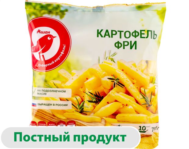 Овощная смесь Картофель фри АШАН Красная птица замороженная 750 г 290₽