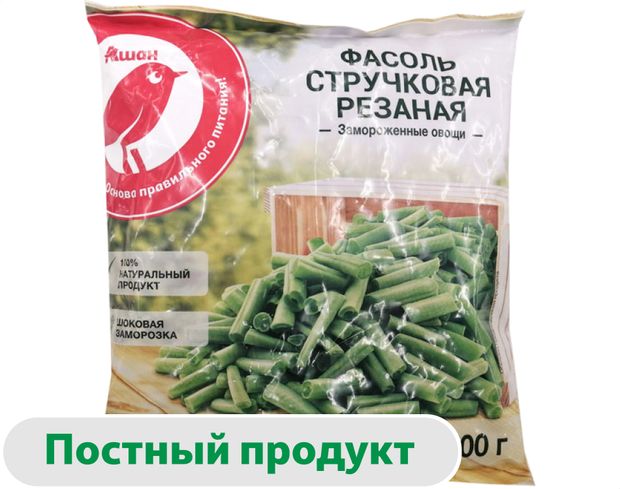 Овощная смесь Фасоль стручковая зеленая АШАН Красная птица замороженная, 400 г