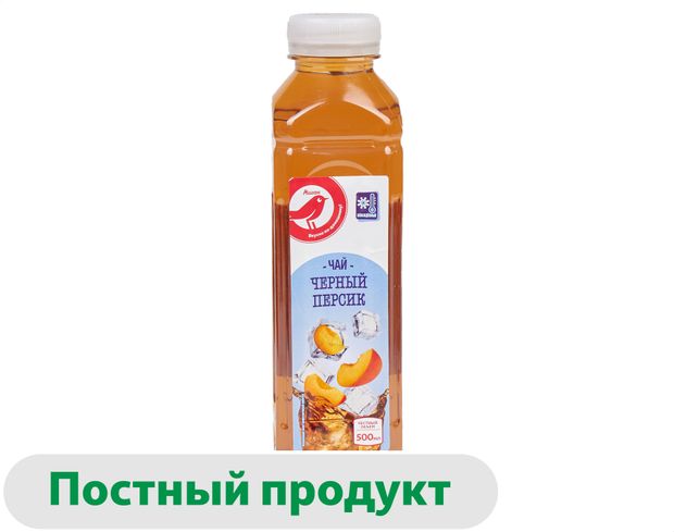 Чай черный холодный АШАН Красная птица со вкусом Персик 500 мл 95₽