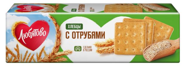Хлебцы пшеничные Любятово с отрубями, 185 г