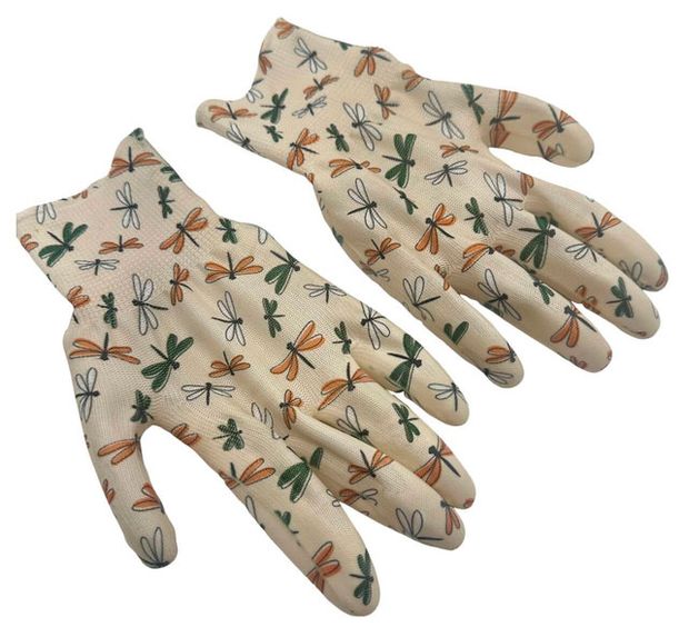 Перчатки садовые Стрекозы 22х11 см, р М