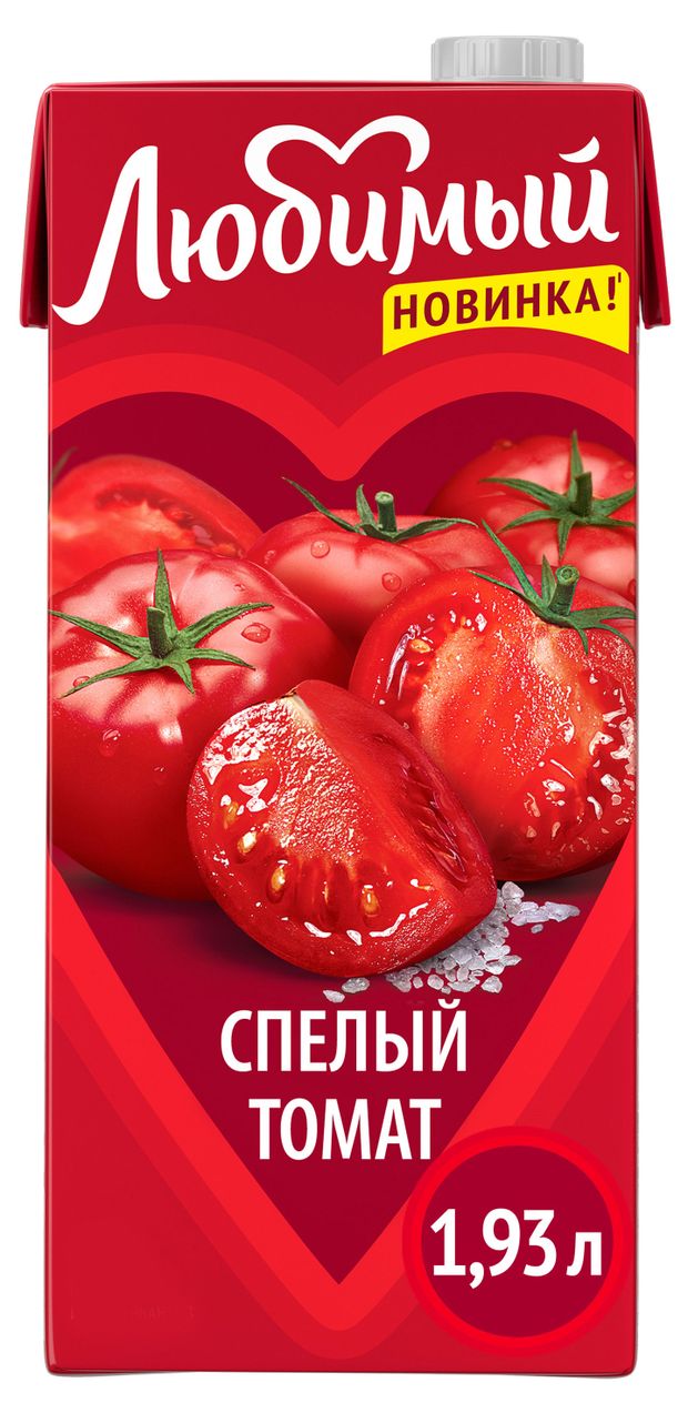 Напиток сокосодержащий Любимый Спелый томат, 1,93 л