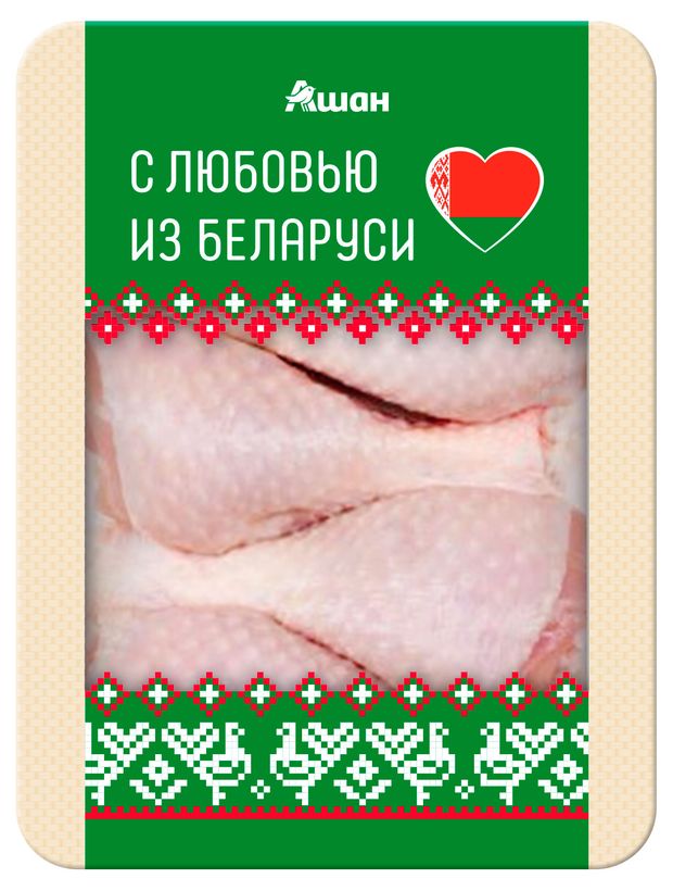 Голень цыпленка-бройлера Ашан красная птица с любовью из Беларуси охлажденная, 750 г