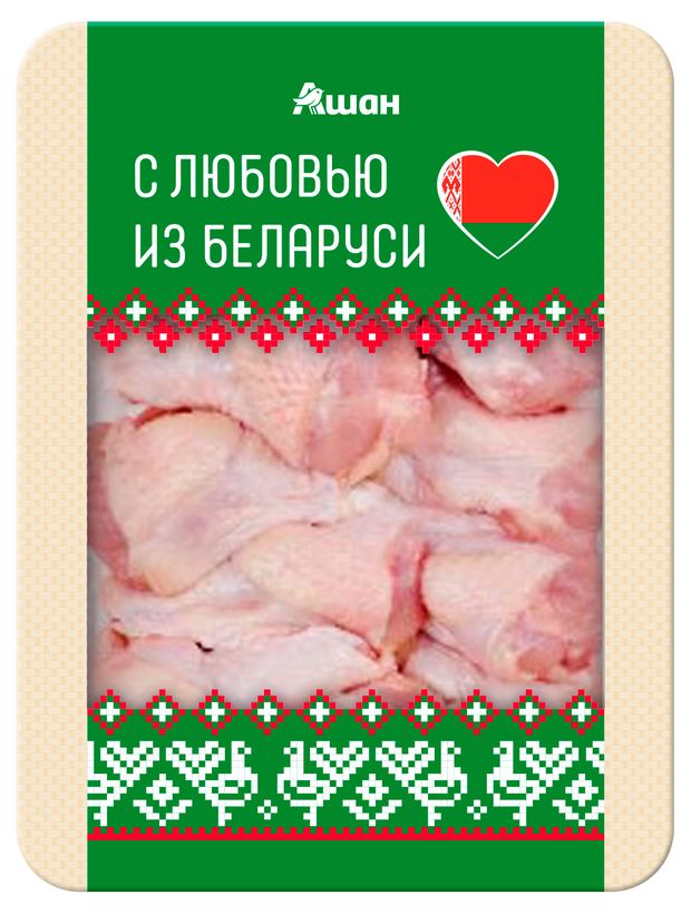 Плечевая часть крыла цыпленка-бройлера Ашан Красная птица с любовью из Беларуси охлажденная, 750 г