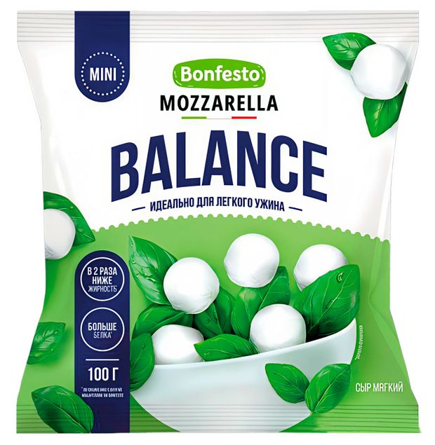 Сыр мягкий Моцарелла Balance Bonfesto мини 100 г 110₽
