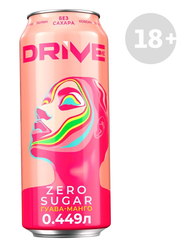 Напиток энергетический Drive Me Zero Sugar Гуава Манго без сахара, 449 мл