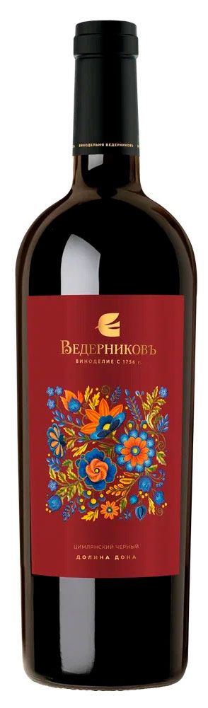 Вино Ведерников Долина Дона Цимлянский черный красное сухое Россия, 0,75 л
