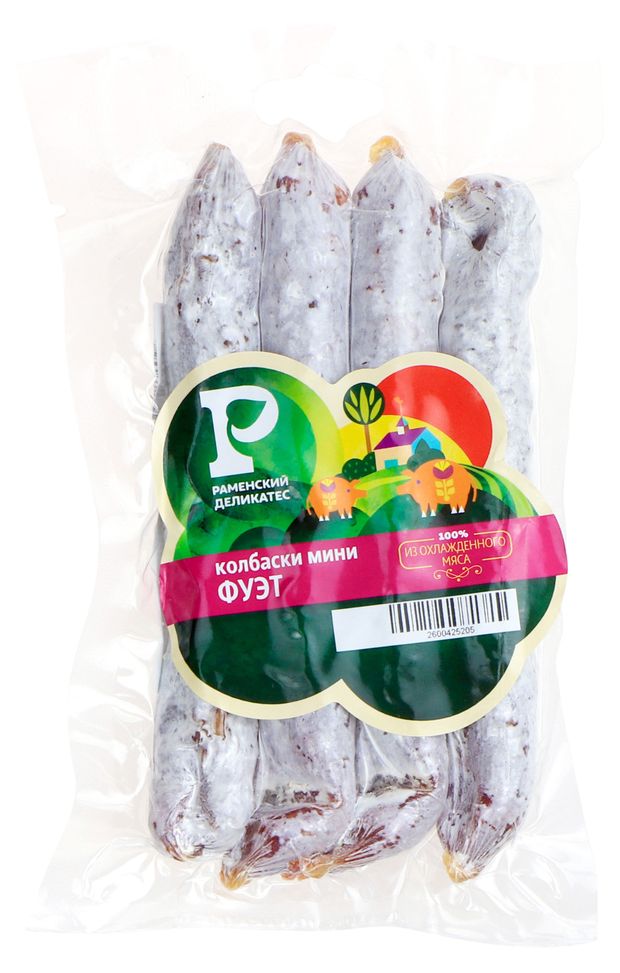 Колбаски мини сырокопченые Раменский Деликатес Фуэт, 150 г
