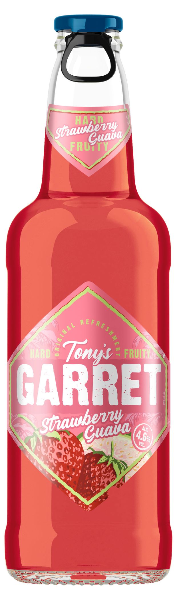 Напиток пивной Tonys Garret Hard Strawberry-Guava Клубника гуава 4,6%, 400 мл
