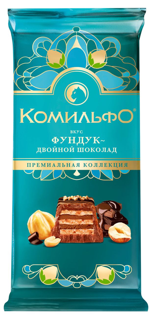Шоколад Комильфо Фундук двойной шоколад, 102 г