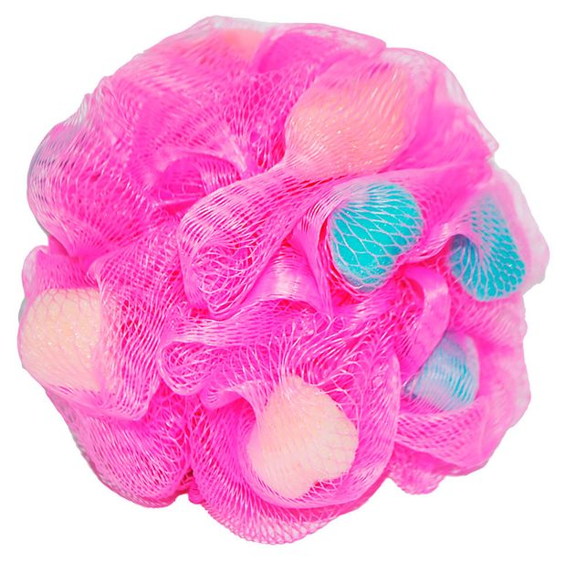 Мочалка синтетическая шар с поролоновой губкой, 1 шт