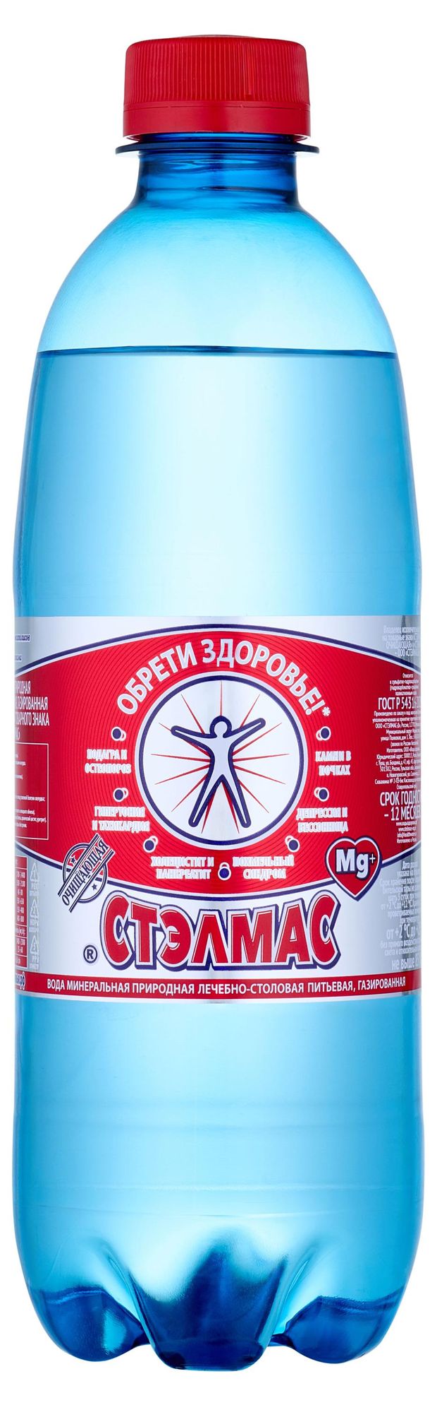 Вода минеральная Стэлмас Mg+ природная питьевая лечебно-столовая газированная, 500 мл