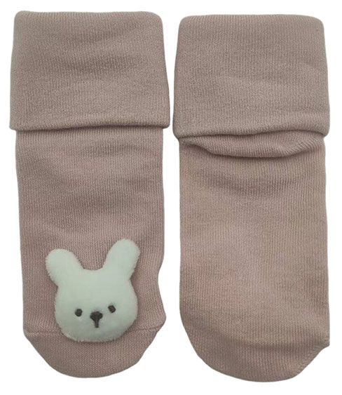 Носки для малышей с игрушкой розовые, р 1-2 года
