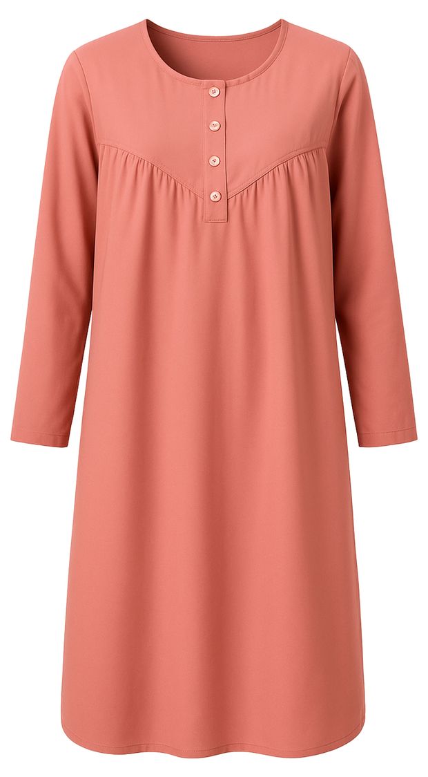 Сорочка женская InExtenso с длинным рукавом розовая, р. S-XXL