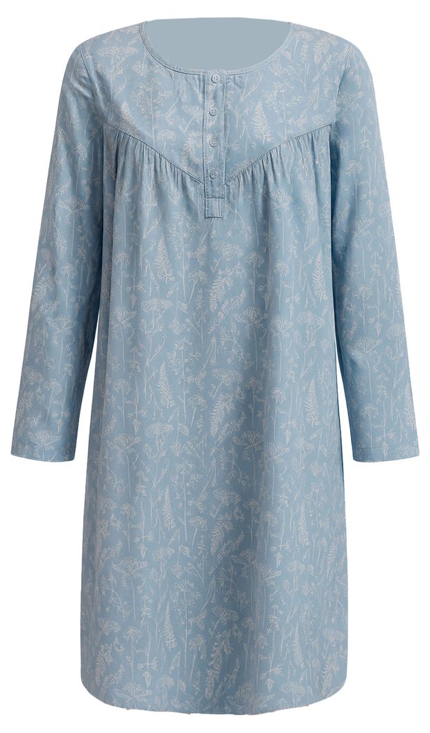 Сорочка женская InExtenso с длинным рукавом светло-голубая, р. S-XXL