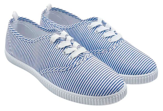 Кеды женские InExtenso белые в синюю в полоску, р 36-41