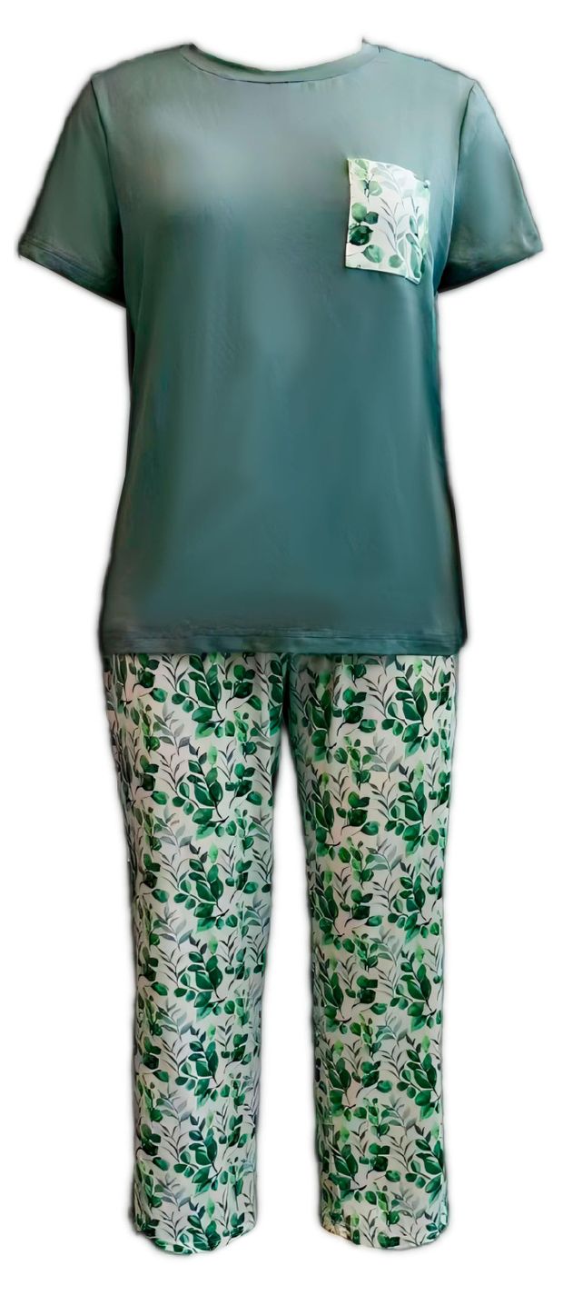 Пижама женская InExtenso с коротким рукавом зеленая, р. S-XXL