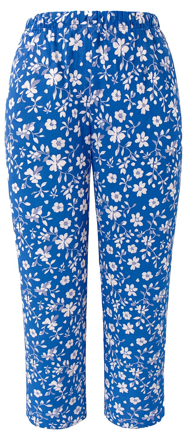 Брюки домашние женские InExtenso синие с рисунком цветы, р. S-XXL
