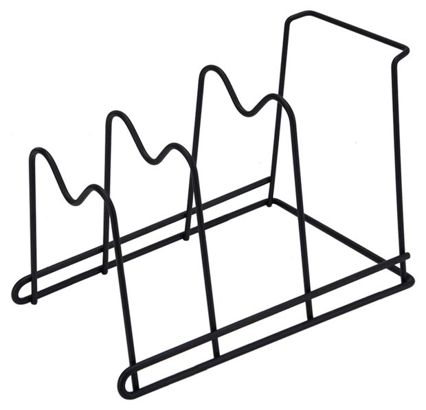 Подставка для посуды Actuel с тремя отсеками черная, 30х19,7х21 см