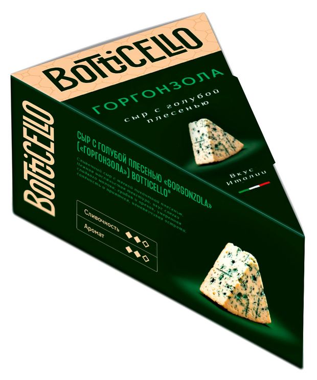 Сыр мягкий с голубой плесенью Gorgonzola Горгонзола Botticello 50% БЗМЖ, 100 г