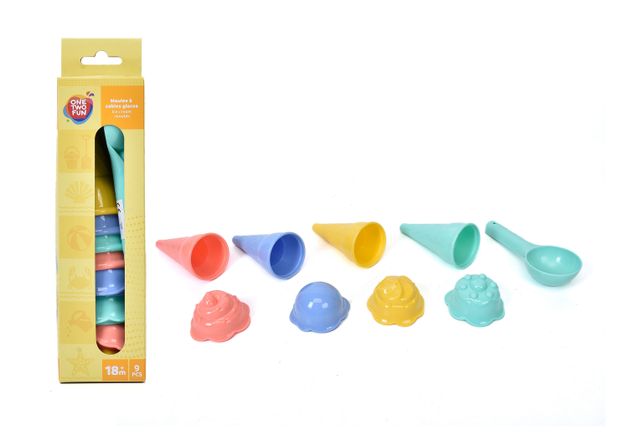 Набор для игры в песочнице ONE TWO FUN Мороженое 9 предметов 200₽