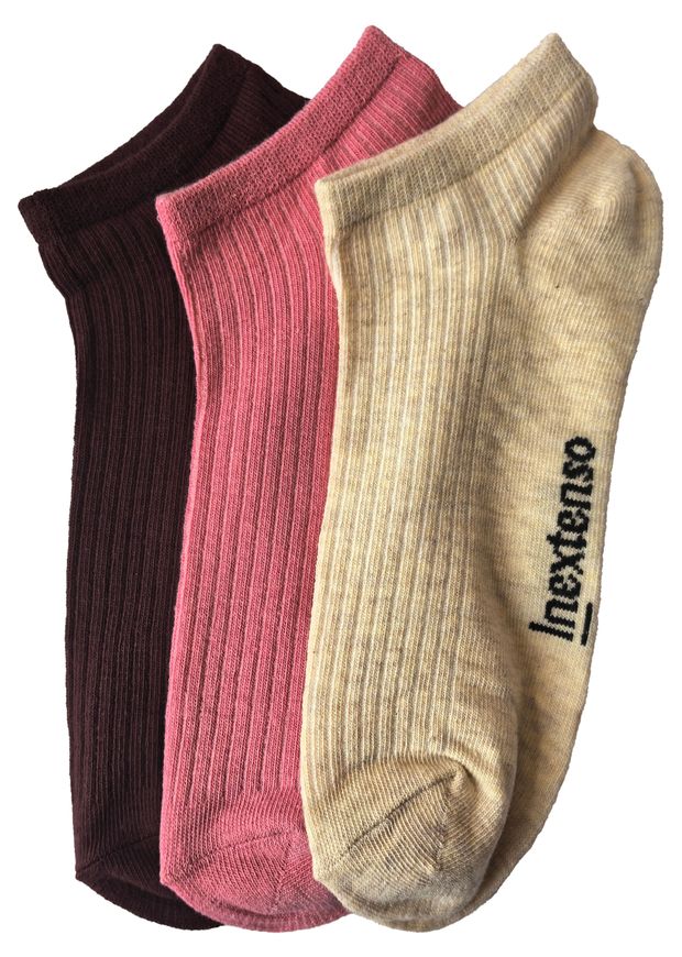 Носки женские InExtenso Ассорти укороченные 3 пары, р. 35/38 - 39/42