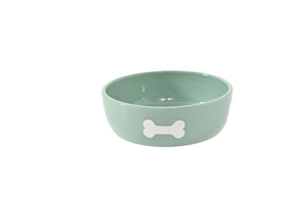 Миска для собак керамическая голубая, 17,5х17,5х5,5 см