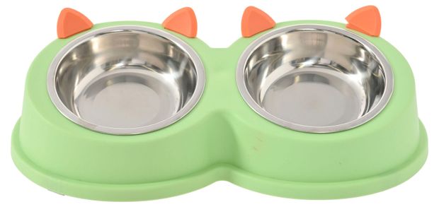 Миска для кошек двойная с ушками 30х15,5х8 см, 1 шт в ассортименте