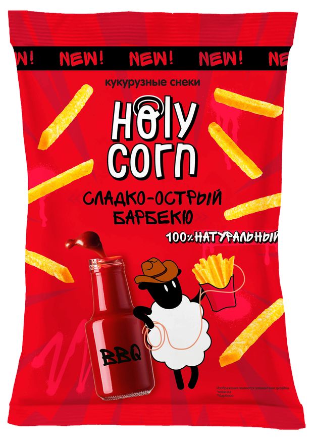 Снеки кукурузные Holy Corn со вкусом барбекю 30 г 50₽