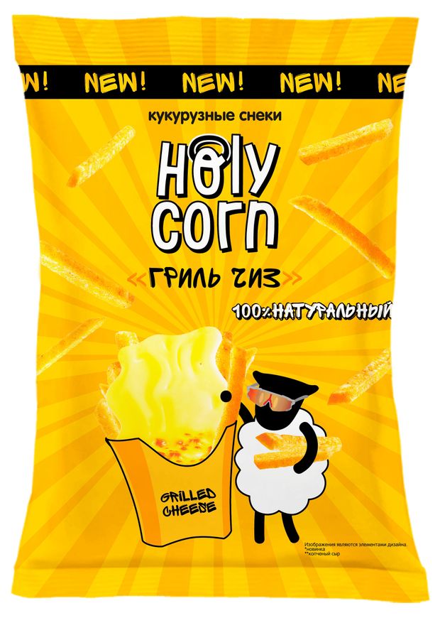 Снеки кукурузные Holy Corn со вкусом гриль чиз 30 г 50₽