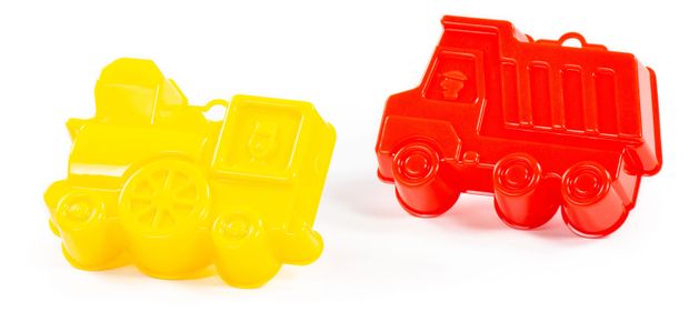 Формочки для игры в песочнице Полесье самосвал + паровоз, 1 шт в ассортименте