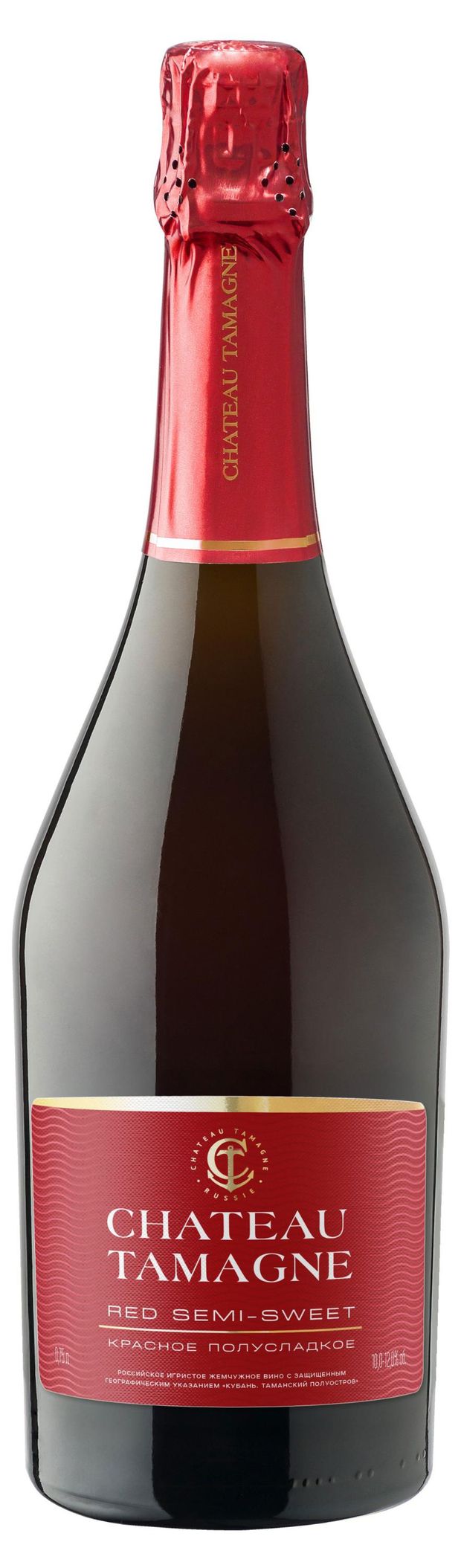 Игристое вино Chateau TAMAGNE Жемчужное красное полусладкое Россия, 0,75 л