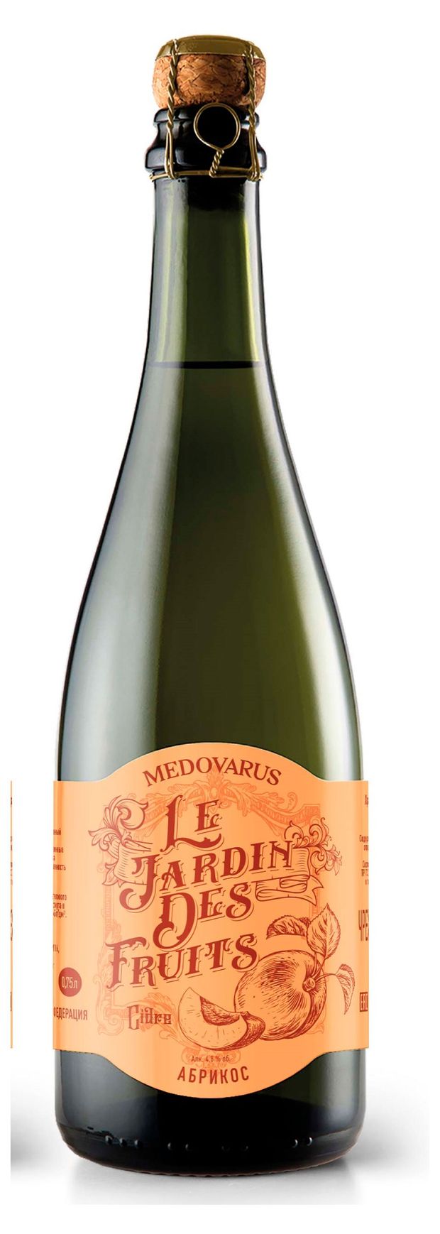 Сидр фруктовый Medovarus Абрикос 4,8%, 0,75 л