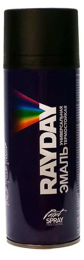 Эмаль термостойкая RAYDAY Paint Spray Professional универсальная черная 520 мл 480₽
