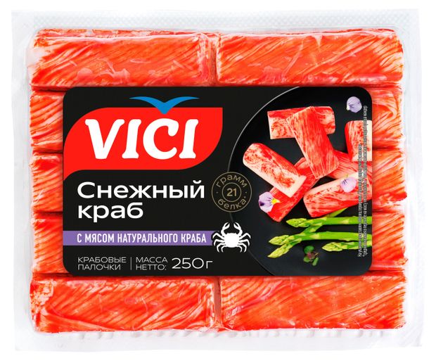 Крабовые палочки VICI с мясом натурального краба 250 г 280₽