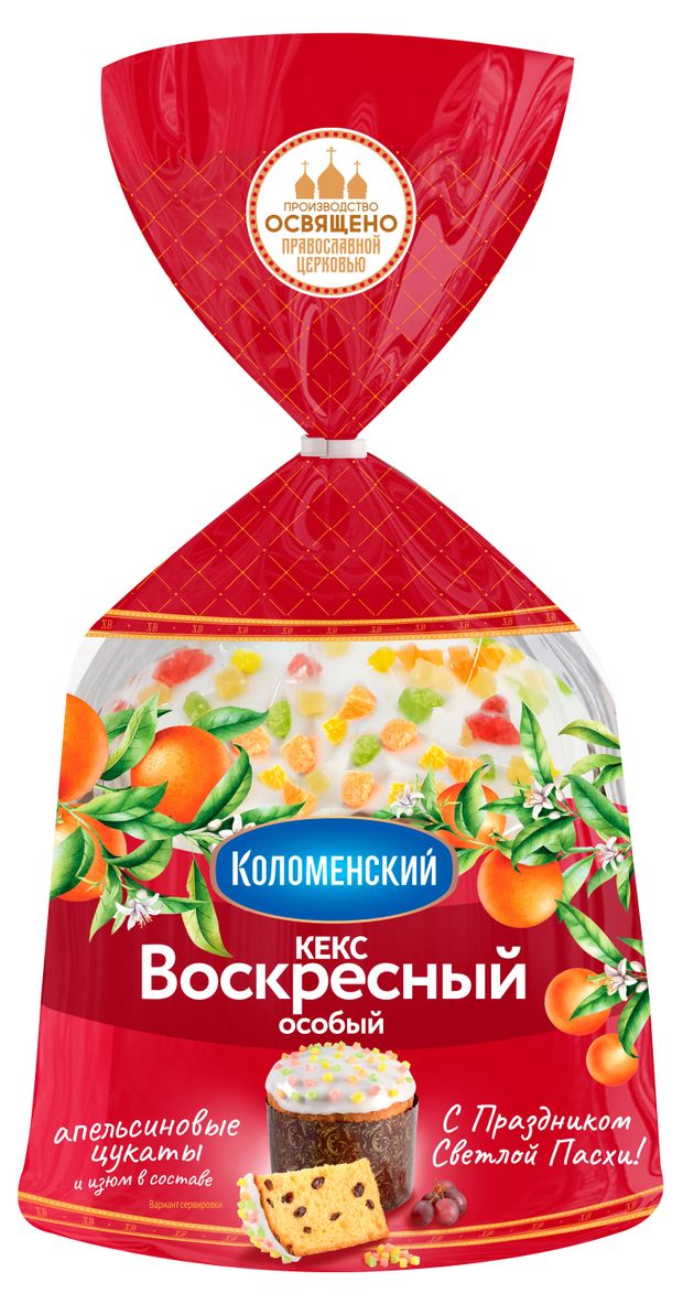Кулич пасхальный Коломенское Кекс Воскресный, 430 г