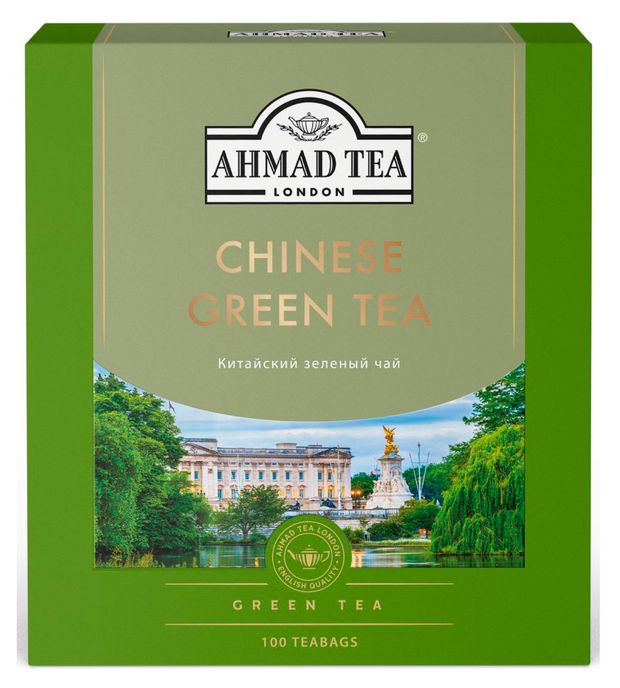 Чай зеленый Ahmad Tea китайский, 100х1,8 г
