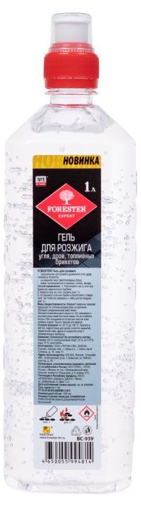 Гель для розжига угля, дров и топливных брикетов FORESTER, 1 л