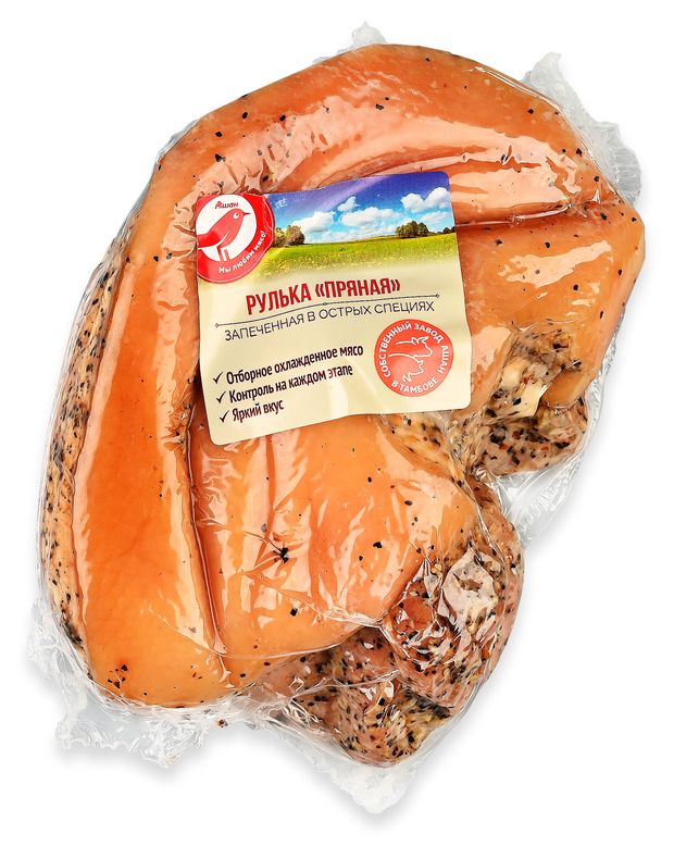 Рулька запеченная АШАН Красная птица Пряная в острых специях, ~ 700 г