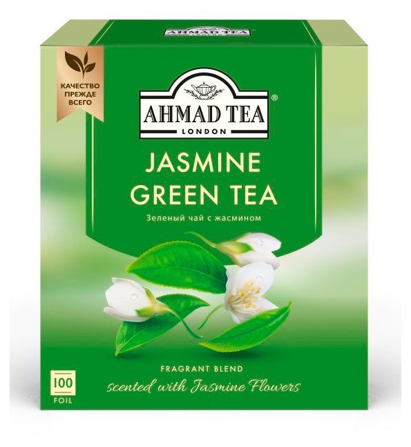 Чай зеленый Ahmad Tea с жасмином в пакетиках, 100х2 г